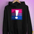 Bisexual Pride Flag Exclamation Point Hoodie - Black